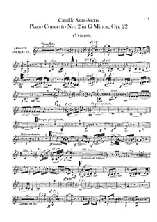 Konzert für Klavier und Orchester Nr.2 in g-Moll, Op.22: Violinstimme II by Camille Saint-Saëns