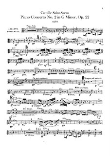 Konzert für Klavier und Orchester Nr.2 in g-Moll, Op.22: Bratschenstimme by Camille Saint-Saëns