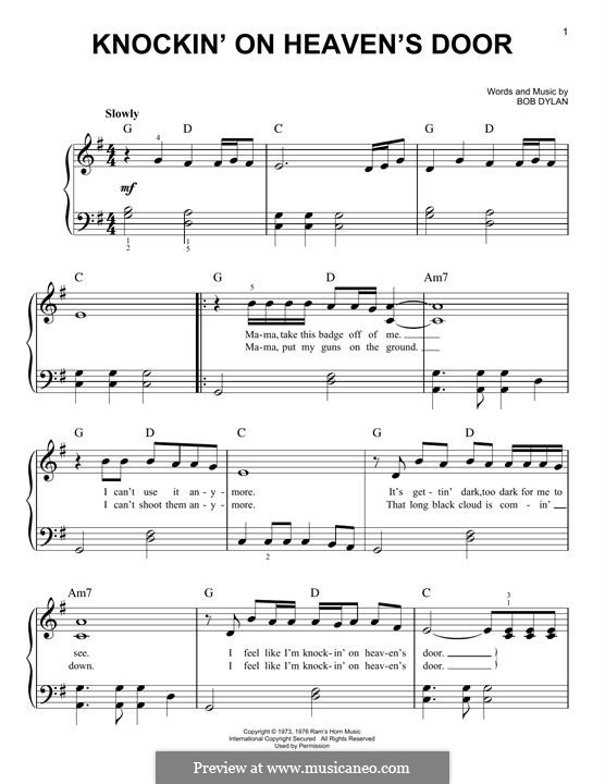 Knockin' on Heaven's Door: Für Klavier by Bob Dylan