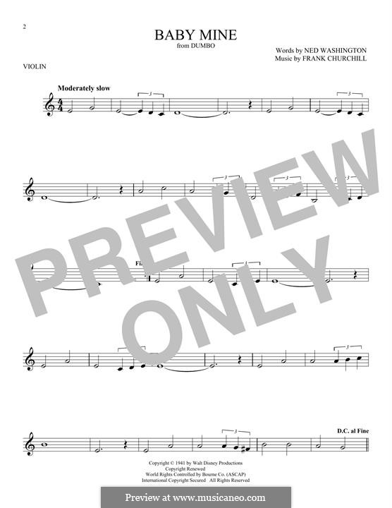 Baby Mine (from Walt Disney's Dumbo): Für Violine by Frank Churchill