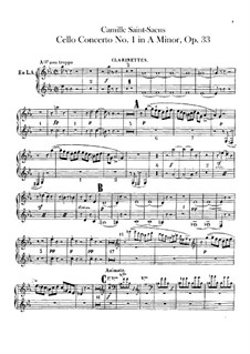 Konzert für Cello und Orchester Nr.1 in a-Moll, Op.33: Klarinettenstimme by Camille Saint-Saëns