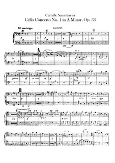 Konzert für Cello und Orchester Nr.1 in a-Moll, Op.33: Fagottstimme by Camille Saint-Saëns
