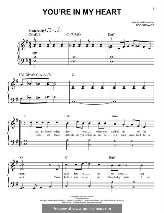 You Re In My Heart Deutsche übersetzung You're in My Heart von R. Stewart - Noten auf MusicaNeo