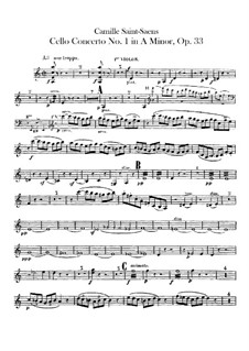 Konzert für Cello und Orchester Nr.1 in a-Moll, Op.33: Violinstimme by Camille Saint-Saëns