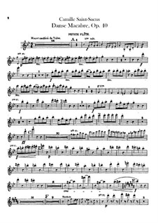 Totentanz, Op.40: Piccoloflöten- und Flötenstimmen I, II by Camille Saint-Saëns
