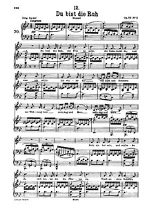 Du bist die Ruh, D.776 Op.59 No.3: Für tiefe Stimme und Klavier by Franz Schubert