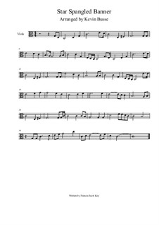 Instrumental version (one instrument): For viola (4/4 time) by John Stafford Smith
