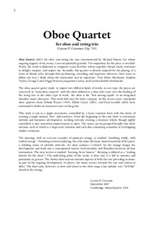 Oboe Quartet for oboe and string trio, Op.735: Oboe Quartet for oboe and string trio by Carson Cooman