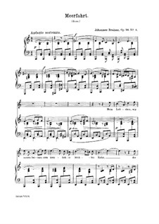 Vier Lieder, Op.96: Nr.4 Meerfahrt by Johannes Brahms