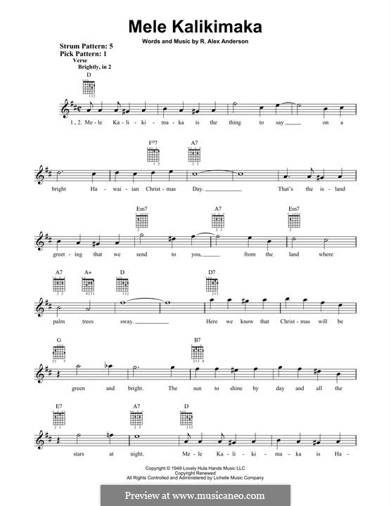 Mele Kalikimaka: Für Gitarre mit Tabulatur by Robert Alexander Anderson