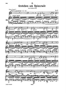 Gretchen am Spinnrade, D.118 Op.2: Für tiefe Stimme und Klavier by Franz Schubert