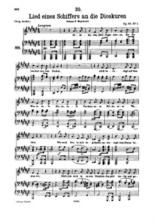 Lied eines Schiffers an die Dioskuren, D.360 Op.65 No.1: Für tiefe Stimme und Klavier by Franz Schubert
