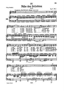 Nähe des Geliebten, D.162 Op.5 No.2: Für tiefe Stimme und Klavier by Franz Schubert