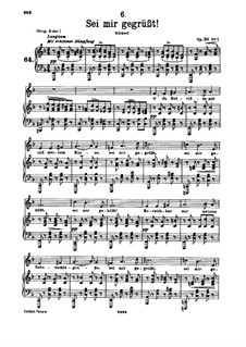 Sei mir gegrüsst, D.741 Op.20 No.1: Für tiefe Stimme und Klavier by Franz Schubert