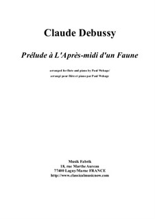 Prélude à l'après-midi d'un faune (Vorspiel zum Nachmittag eines Faunes), L.86: Für Flöte und Piano by Claude Debussy