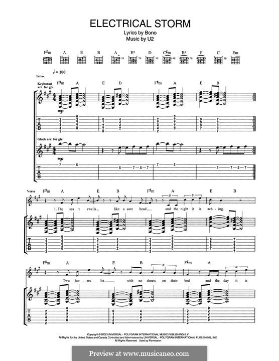 Electrical Storm: Für Gitarre mit Tabulatur by U2