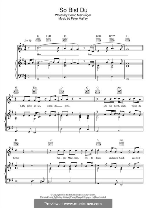 So Bist Du von P. Maffay - Noten auf MusicaNeo