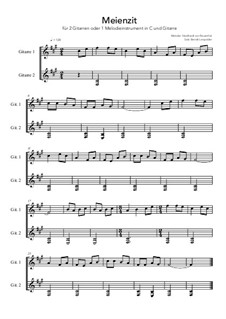 Meienzit: For 2 guitars or 1 melody instrument and guitar (f sharp minor) by Neidhardt von Reuenthal