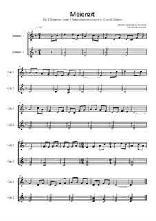 Meienzit: For 2 guitars or 1 melody instrument and guitar (d minor) by Neidhardt von Reuenthal