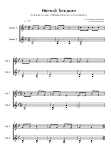 Hiemali Tempore: For 2 guitars or 1 melody instrument and guitar (g minor) by Unknown (works before 1850)