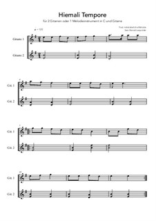 Hiemali Tempore: For 2 guitars or 1 melody instrument and guitar (e minor) by Unknown (works before 1850)