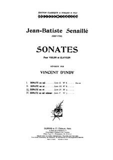 Sonate für Violine und Cembalo Nr.9 in D-Dur: Partitur by Jean Baptiste Senaillé