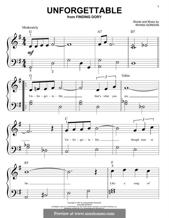 Unforgettable: Für Klavier by Irving Gordon