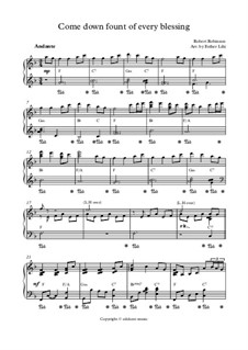 Come, Thou Fount of Every Blessing: Für Klavier by John Wyeth