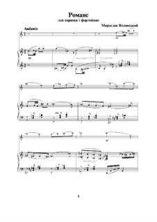 Romance für Violine und Klavier: Romance für Violine und Klavier by Miroslav Wolynskij