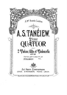 Streichquartett Nr.2 in C-Dur, Op.28: Violinstimme I by Alexander Tanejew