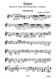 Zwölf Sonaten und Pastorales für Violine und Cembalo, Op.1: Sonate Nr.4. Grave, version für Streichquintett – Violinstimme III by Giuseppe Tartini
