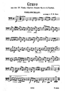 Zwölf Sonaten und Pastorales für Violine und Cembalo, Op.1: Sonate Nr.4. Grave, version für Streichquintett – Cellostimmestimme by Giuseppe Tartini