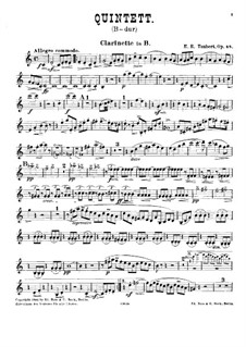 Quintett für Klavier und Blasinstrumente, Op.48: Klarinettenstimme by Ernst Eduard Taubert