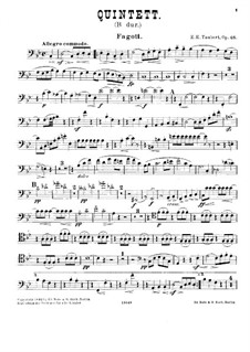 Quintett für Klavier und Blasinstrumente, Op.48: Fagottstimme by Ernst Eduard Taubert