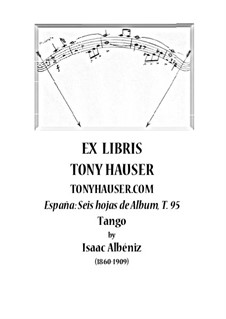 Nr.2 Tango: Für Gitarre, T.95 by Isaac Albéniz