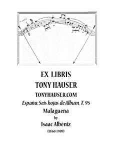 Nr.3 Malagueña: Für Gitarre, T.95 by Isaac Albéniz