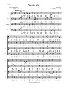 Weepin' Mary: For ATBarB choir (with split basses at the end) D minor by folklore