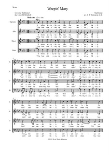 Weepin' Mary: For SATB choir (with split basses at the end) F minor by folklore