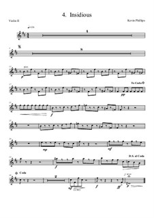 Munchkin Suite: No.4 Insidious - violin 2 part by Kevin Phillips