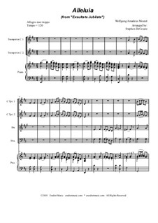 Exsultate, jubilate, K.165: Alleluia, for brass quartet by Wolfgang Amadeus Mozart