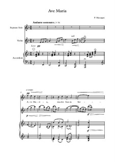 Ave Maria: For soprano, violin and piano by Pietro Mascagni