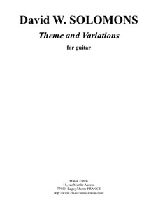 Theme and variations: For solo guitar by David W Solomons