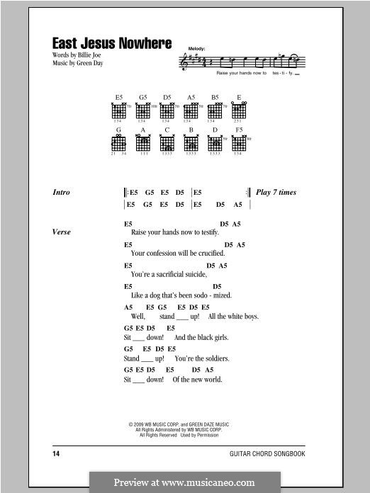 East Jesus Nowhere: Text und Akkorde by Green Day