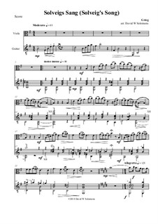 Suite Nr.2. Solvejgs Lied: For viola and guitar by Edvard Grieg