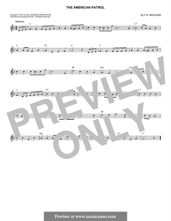 American Patrol, Op.92: Melodische Linie by Frank W. Meacham