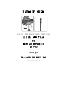 20 Flute Sonatas for Flute and Harpsichord (or Piano): 20 Flute Sonatas for Flute and Harpsichord (or Piano) by Johann Sebastian Bach, Johann Friedrich Fasch, Georg Friedrich Händel, Georg Philipp Telemann, Giuseppe Sammartini, Alessandro Scarlatti, Antonio Vivaldi