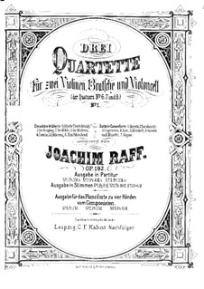 Streichquartett Nr.6 in c-Moll. Suite in älterer Form, Op.192 No.1: Violinstimme II by Joachim Raff