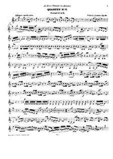 Bläserquartett Nr.5, Op.38: Kornettstimme II by Emilio Wilhelm Ramsöe