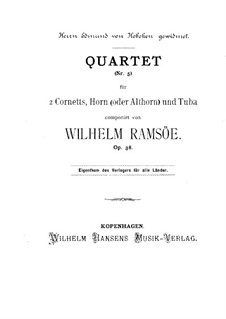 Bläserquartett Nr.5, Op.38: Vollpartitur by Emilio Wilhelm Ramsöe
