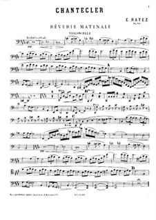 Chantecler. Streichquartett, Op.54: Cellostimme by Emile Pierre Ratez